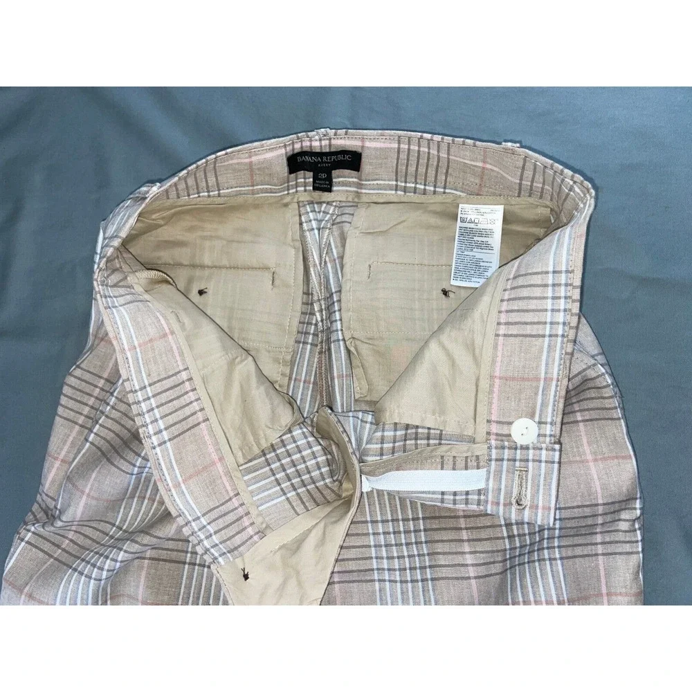 Banana Republic Avery Fit Linen Blend Cuffed Trouser Pants. Women's 2P, MINT!